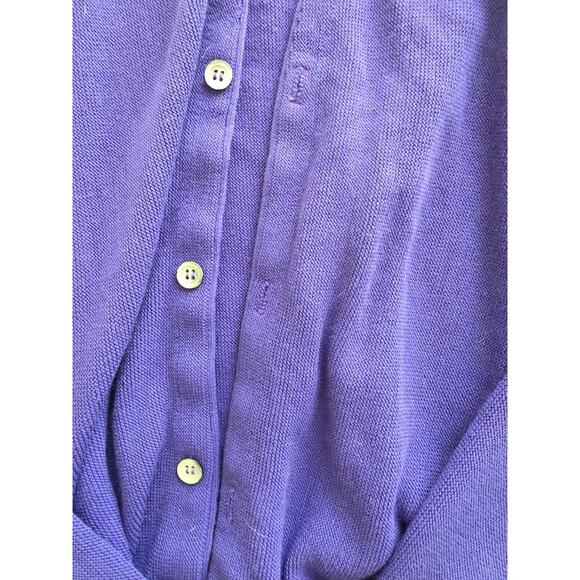 💜 Vintage Lacoste Purple Cardigan — Made in USA — Size L - Picture 4 of 5